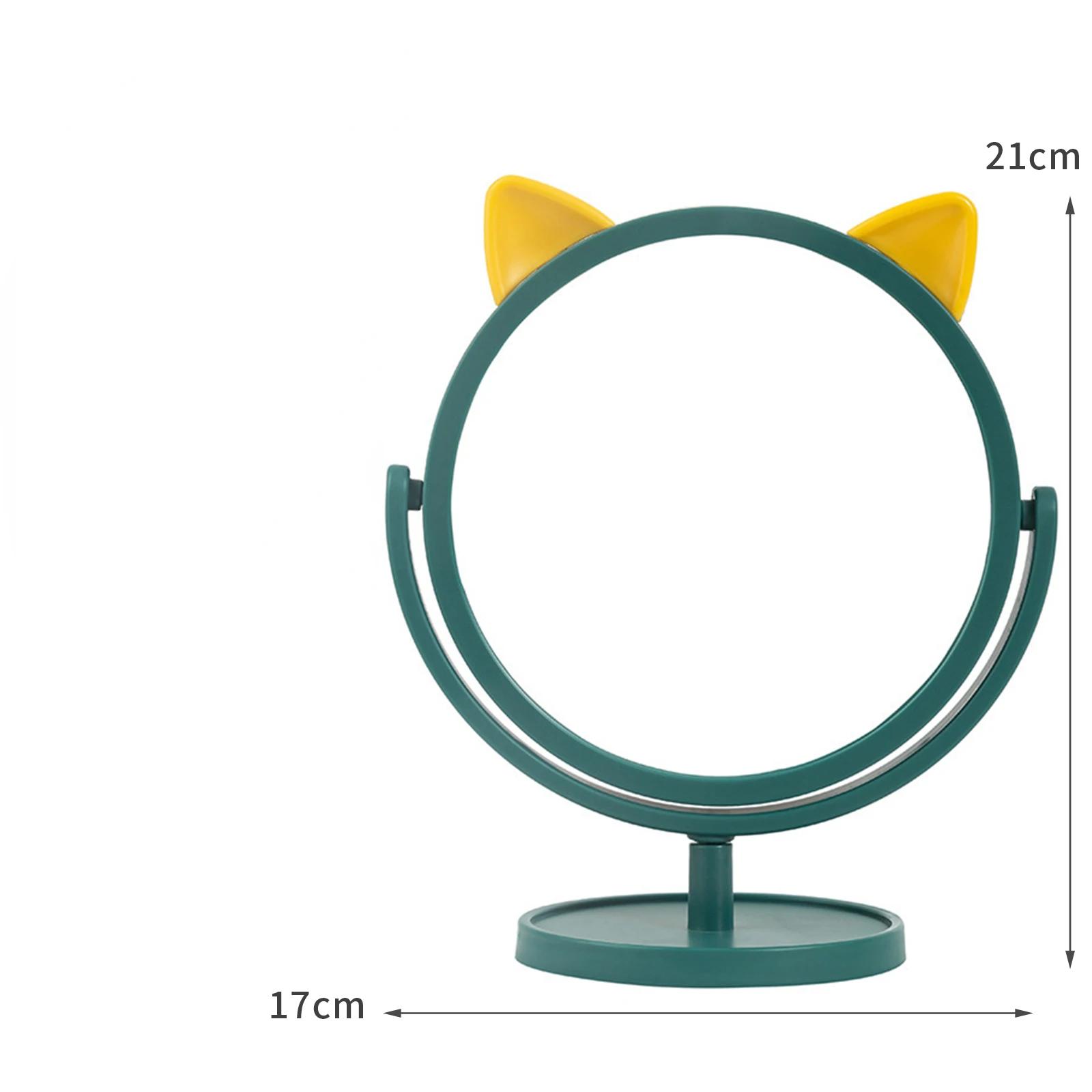 

Makeup Mirror Decorative Cosmetic Mirrors Cartoon lovely Vanity Mirror Girl Student Dormitory Mirrors Portable Home Small Mirror зелений