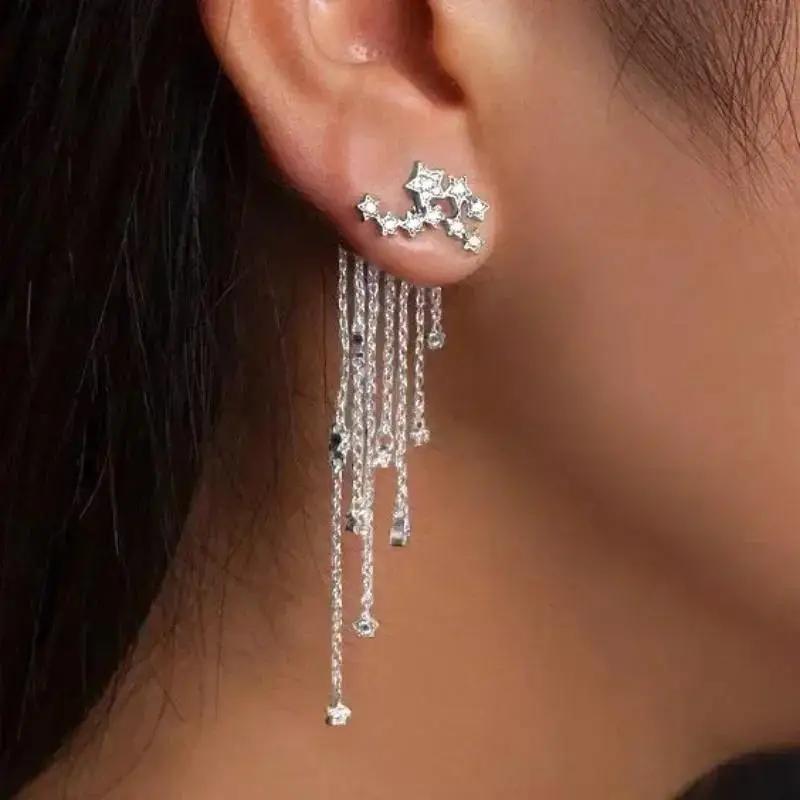 1 Pairs Summer Stud Drop Dangle Tassel Earrings Lady Elegant Club Dress Earring Jewelry Accessories Creative Gifts Decoration