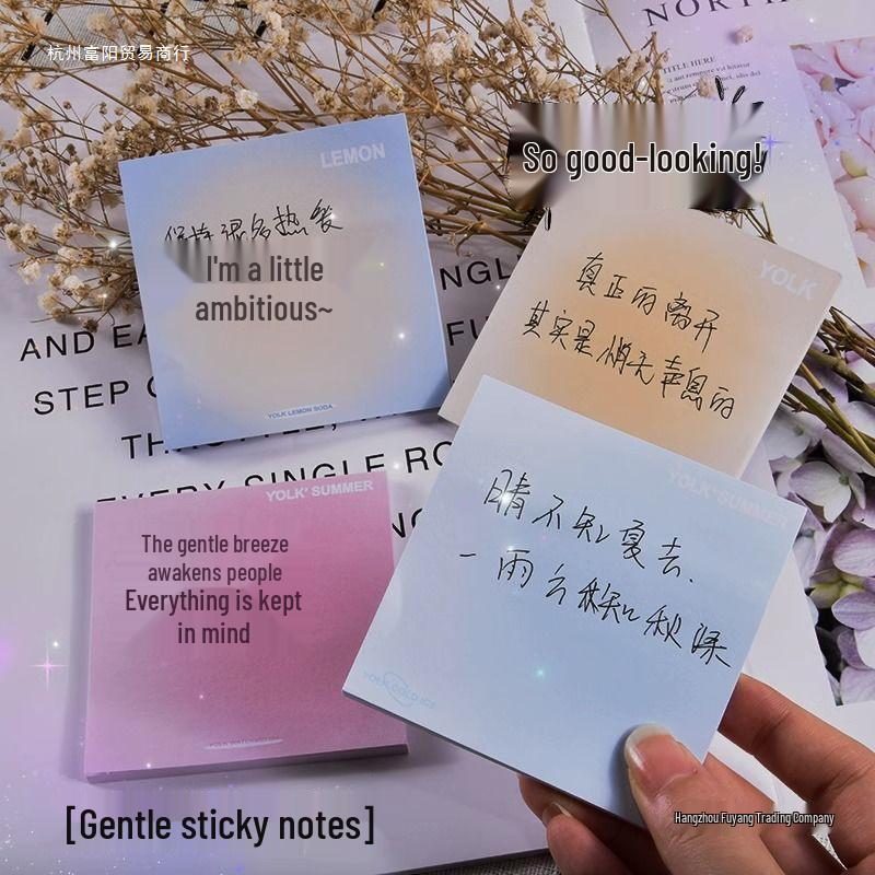 Gradient Sticky Memo Pads: Colorful, High-Value, Reusable Note Papers for Student Journals.