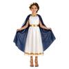 Disfraz Griego Romano para Niñas de Halloween Túnica con Chal Lateral de Contraste Cremallera Trasera Sin Mangas Vestido con Ribete Metálico para Cosplay