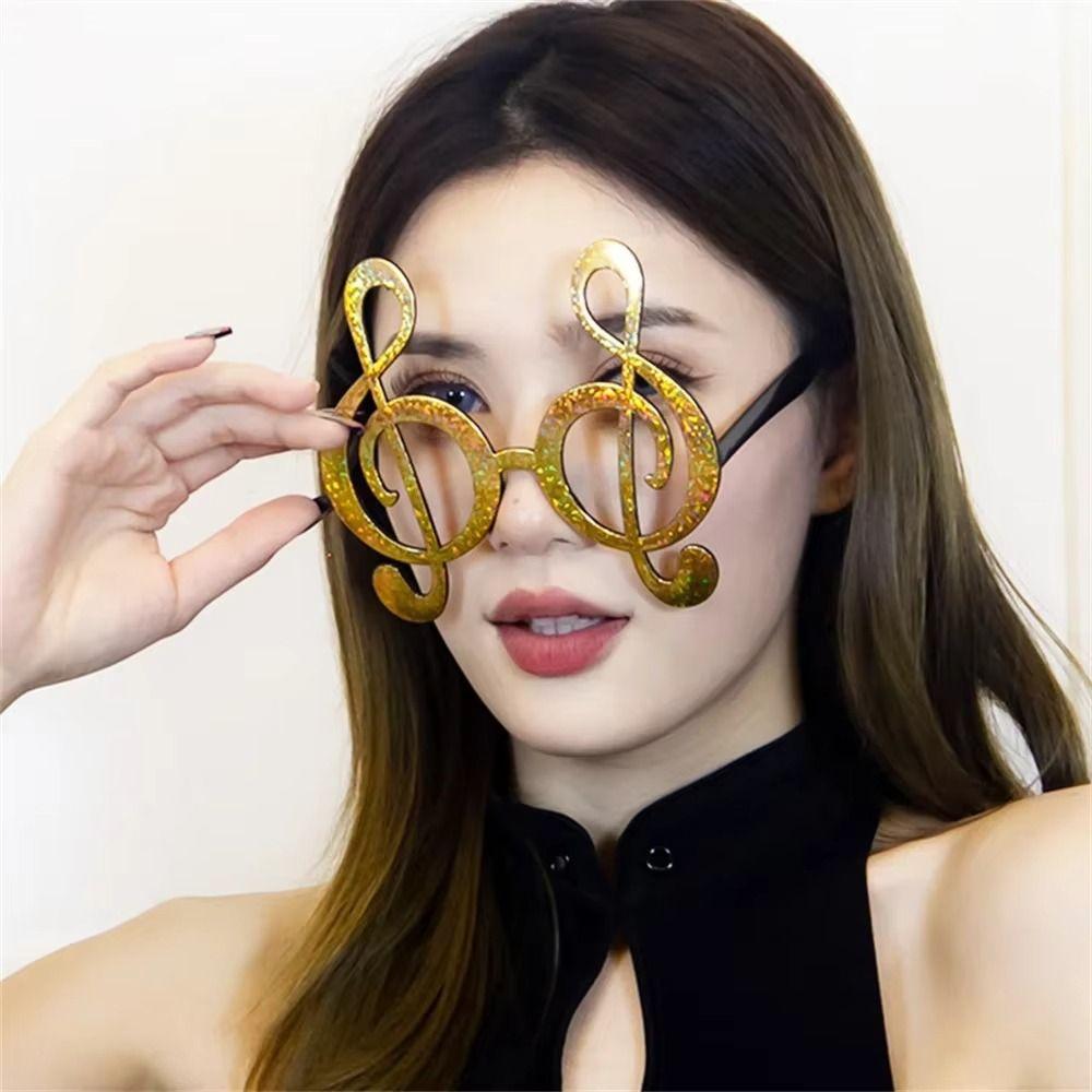 Plastic Musical Note Glasses Eyeglasses Frames Holiday Decorative Glasses Cosplay Glasses  Gifts