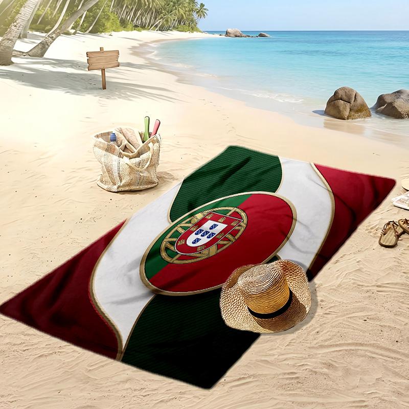 Asciugamano da Spiaggia Stampa Calcio Portogallo Asciugatura Rapida Super Assorbente Morbido Asciugamano da Bagno per Nuoto Spiaggia Viaggio Souvenir Regalo