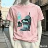 Camiseta Oversize Estampada Futurama Algodón Premium Amigable con la Piel Cuello Redondo Manga Corta Top Producto Caliente Informal Holgada Camiseta Unisex