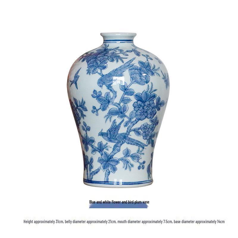 Hand-Painted Blue and White Jingdezhen Porcelain Vase - Classical Chinese Style Home Decor & Business Gift