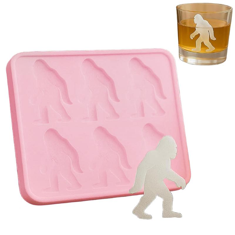 Forma na led Bigfoot Šimpanzi Opice Monstrum Forma na led Vtipné silikonové formičky na nanuky Potravinářský flexibilní výrobník ledu na párty