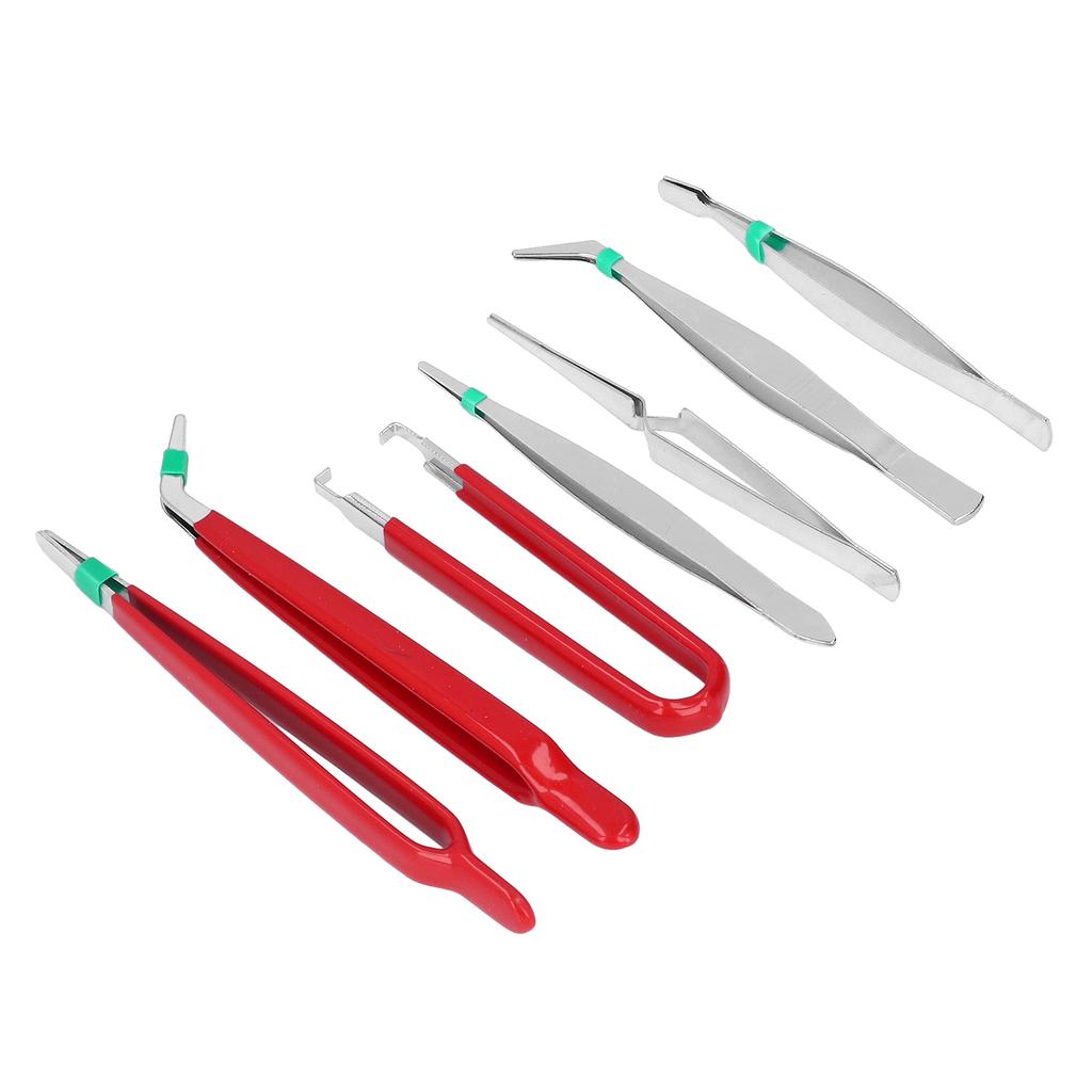 7Pcs Tweezers Anti Static Multi Purpose Hand Tool Set Kit for Maintenance Repair
