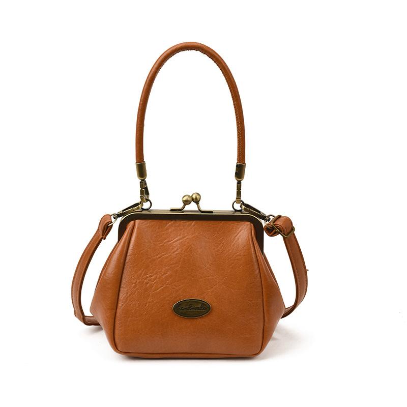 Kleine Vintage Clip-Geldbörse, Geldscheinetui aus weichem Ölwachsleder, Modische Aufbewahrungstasche