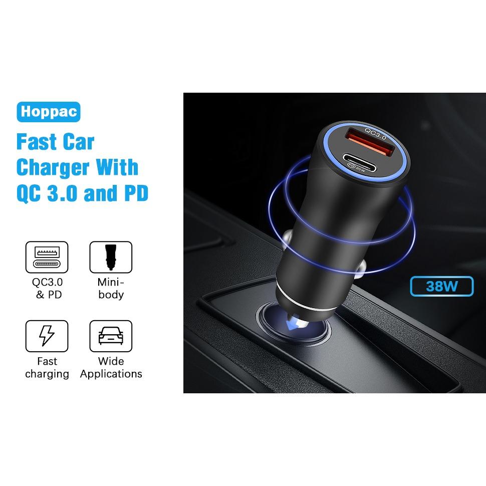 USB Cigarette Lighter Car Charger PD&QC Charger for IPhone PD 30W Quick Charge QC 18W Fast Charger  Mini Car Charger with IPhone Samsung Galaxy