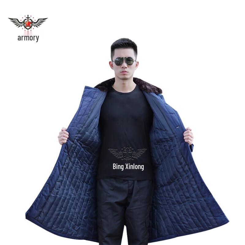 Men s Winter Cotton Military Overcoat One Size