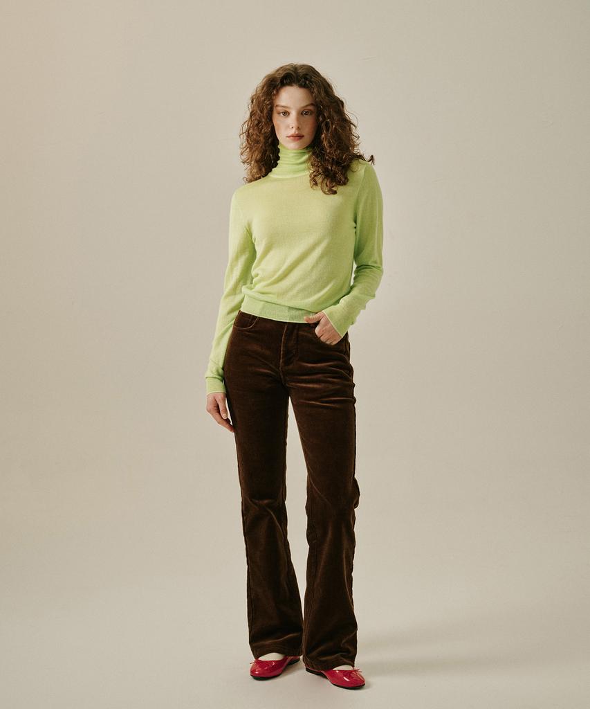 GREENBUTTER Wool Turtleneck Knit (Melon)