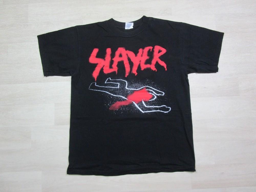 Slayer Vintage T-shirt L 1990 Winterland Crime Scene Chaulk Outline Metal XXXL