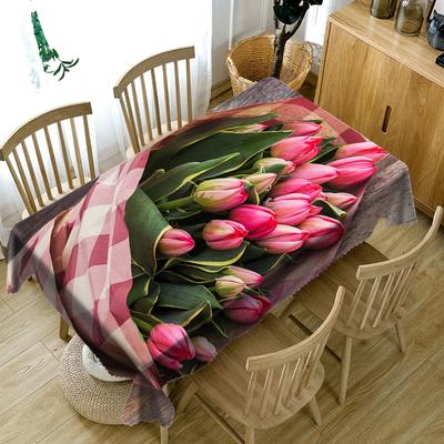 Customizable Beautiful Flower Tablecloth Dustproof Washable Cloth Thicken Rectangular And Round Table Cloth For Wedding