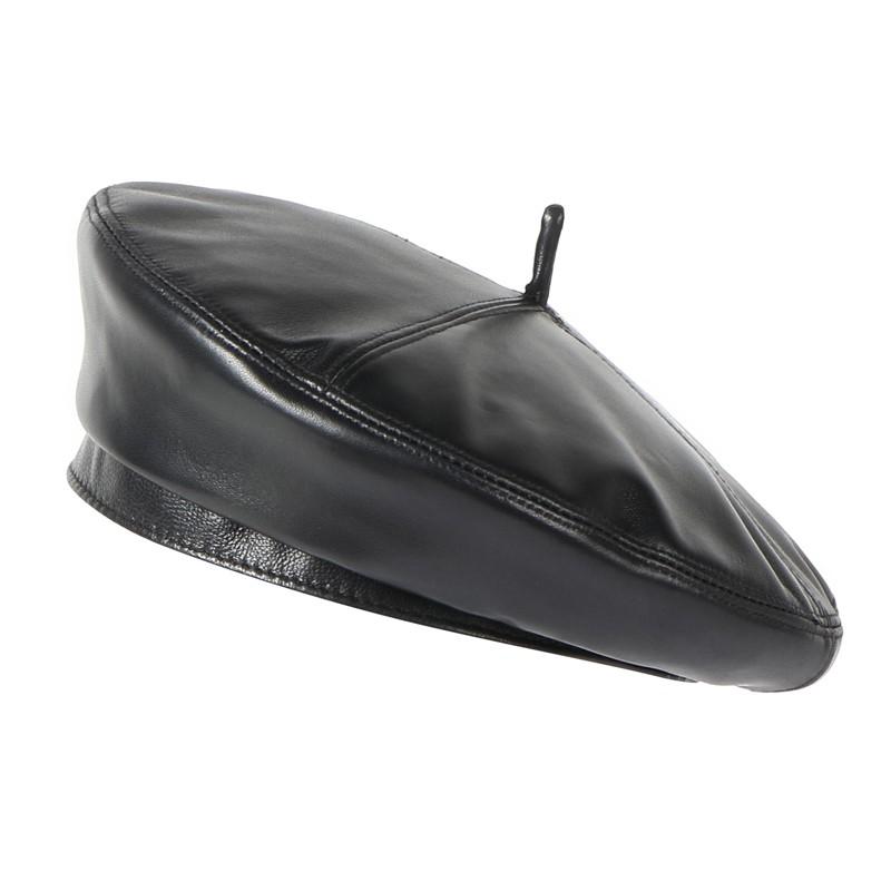 Mode Filz 100% Hohe Qualität Echt Leder Baskenmütze Hut Frauen Kappe Weibliche Damen Baskenmütze Mädchen Für Frühling Herbst Kürbis Hut