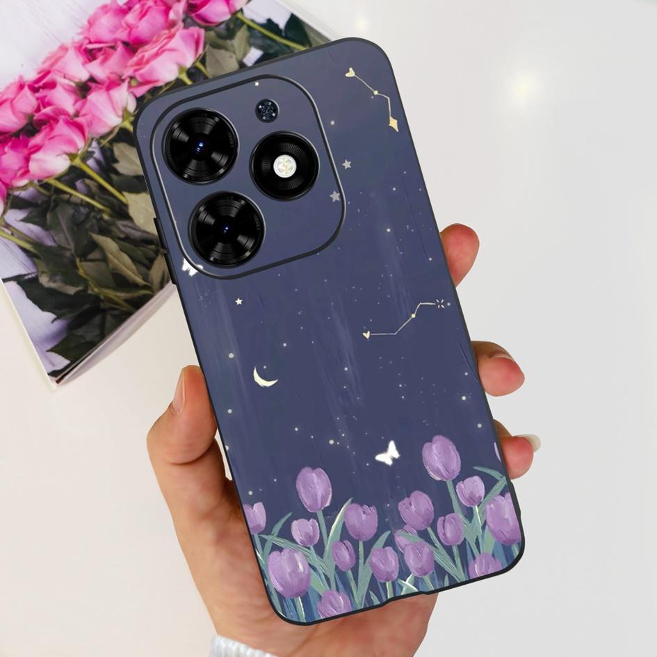 For Tecno Spark 20C Case Spark 20 Pro Cover Popular Flower Butterfly Clear Silicone Phone Cases For Tecno Spark 20 Spark20 Funda