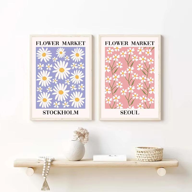 Abstract Flower Market Poster Flowers Matisse Print Market Matisse Floral Exhibition Picture Canvas Painting for Home Decor