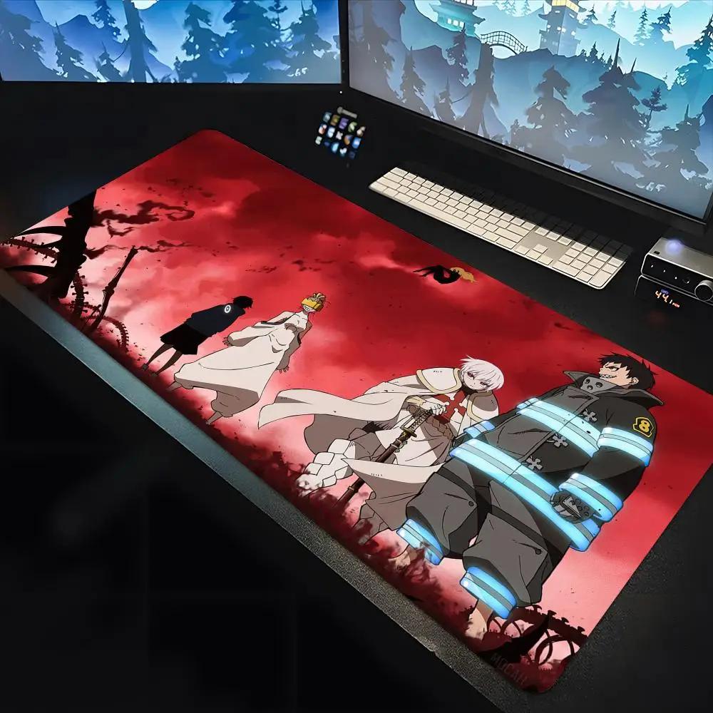 Fire Force Mouse Pad Large Keyboard Mouse Desk Pad Nonslip Rubber Gaming Mouse Pad Simple Style Laptop Carpet X