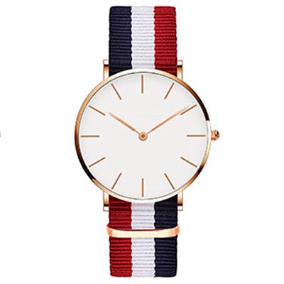 Micro-Business Watch Seamless Printing Label Fashionable Versatile Nylon Woven Belt Casual Two-Pin Couple Watch