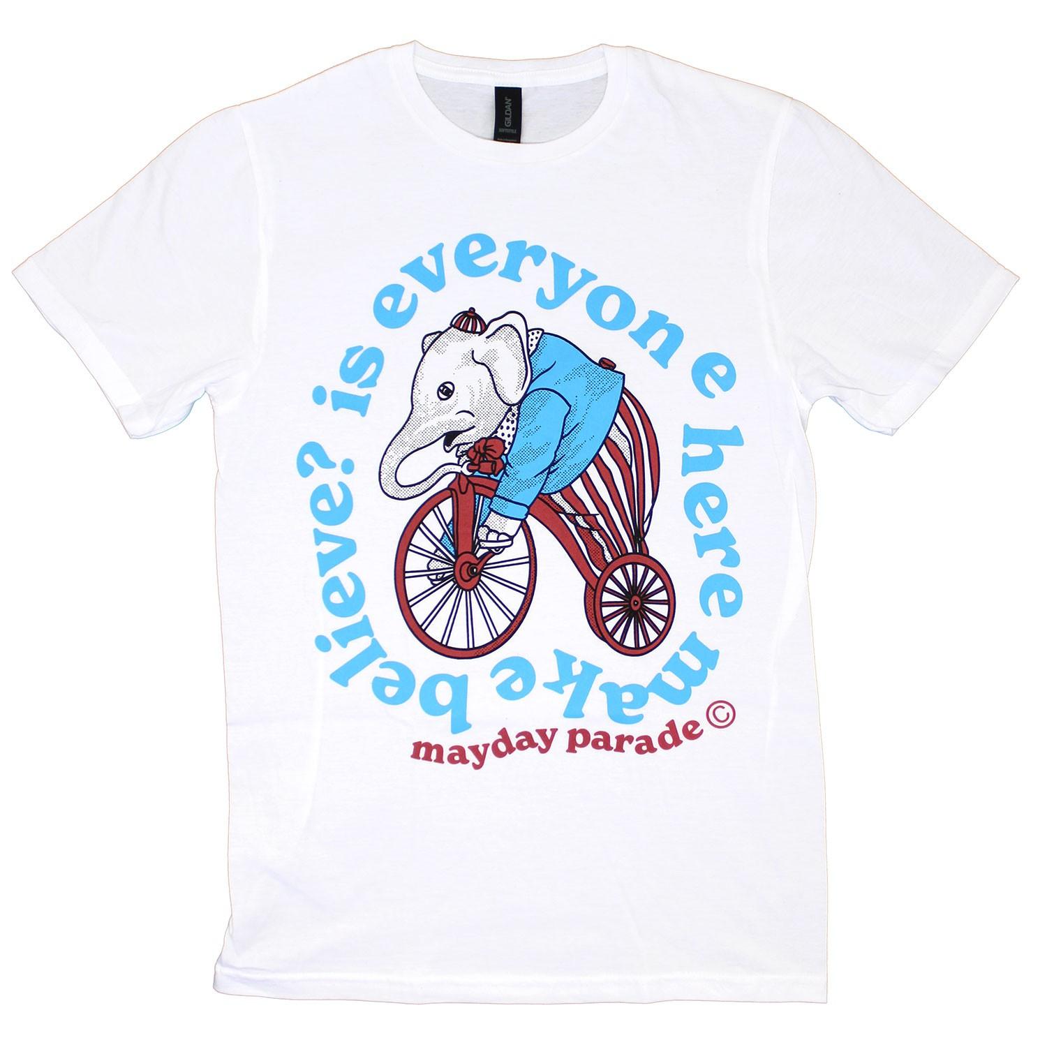Men s Mayday Parade Elephant Slim Fit T-shirt Large White 2XL