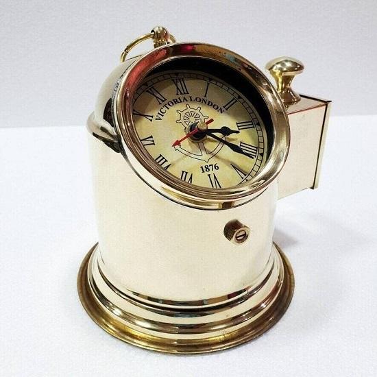 Nautische Tischuhr Schreibtischuhr handgefertigt Vintage-Stil multifunktional