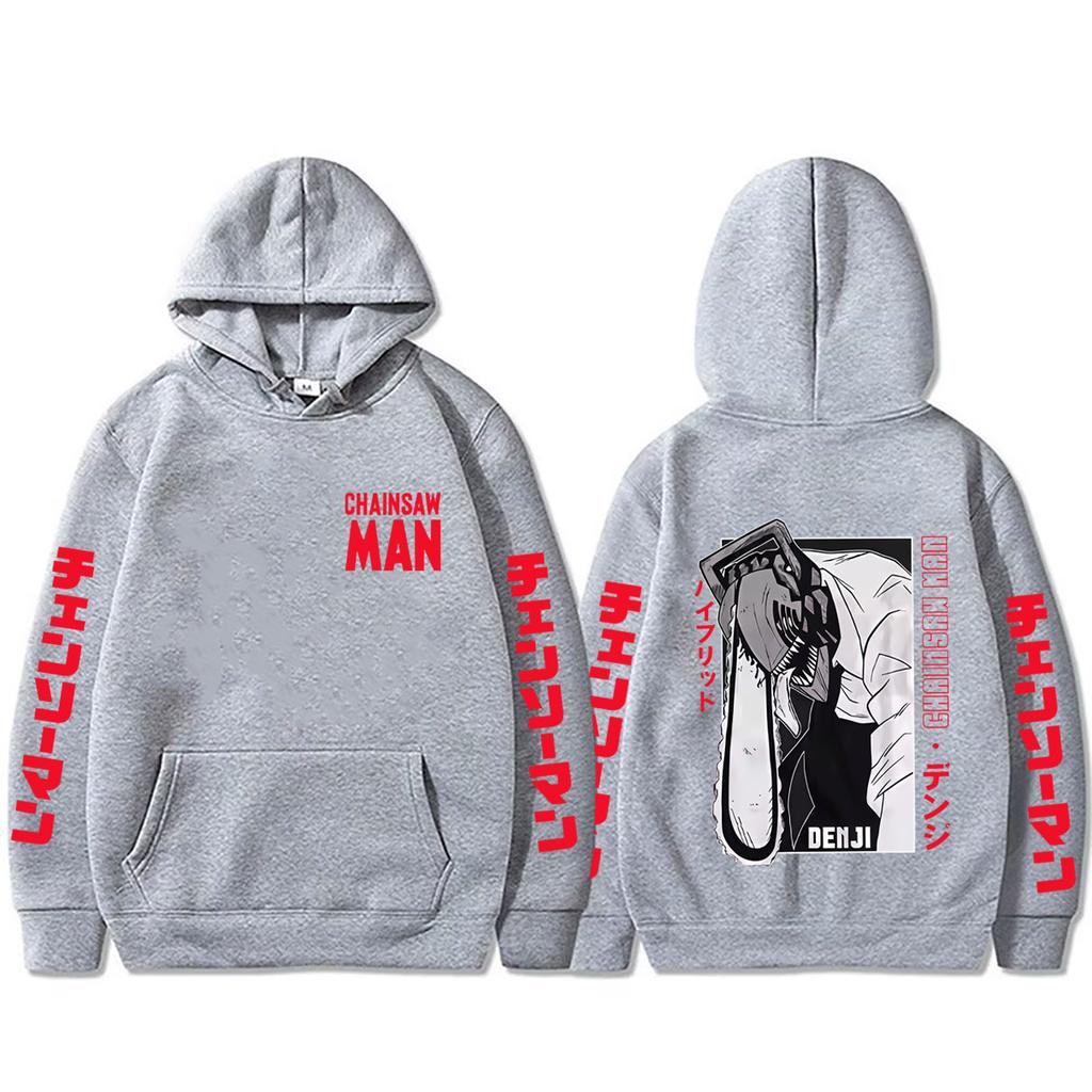 Anime Chainsaw Man Denji Pochita Graphic Hoodie Men Women Clothing Manga Casual Oversized Hooded Sweatshirt