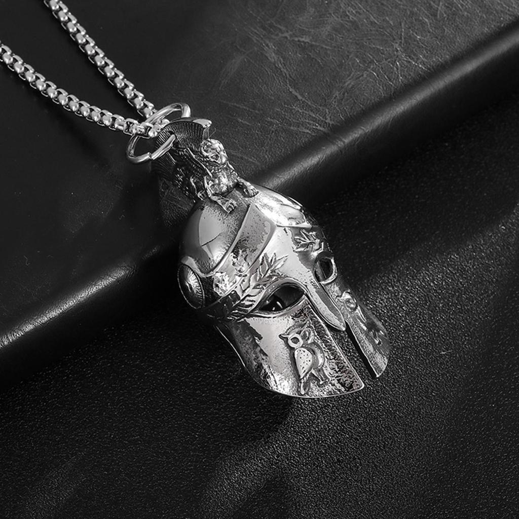 Retro Motorcycle Bell Roman Warrior Helmet Charm Metal Necklace Pendant Good Luck Bells For Scooter Motorcycle Biker Gifts