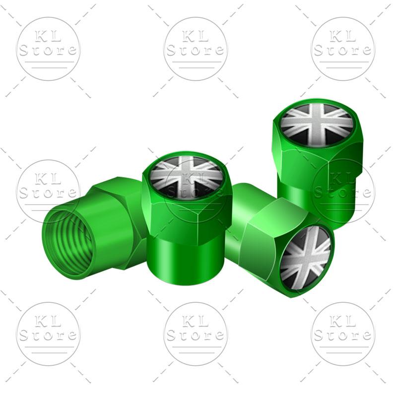 Exterior 4Pcs United Kingdom National Flag Badge Car Wheel Tyre Tires Valve Stem Caps Dust-proof Cover For Universal Automobiles