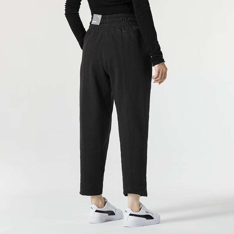 Puma Cny Year Of The Dragon Collection New Year Solid Color Lace-Up Nine-Point Knitted Sports Pants Women pants Black 627271-01