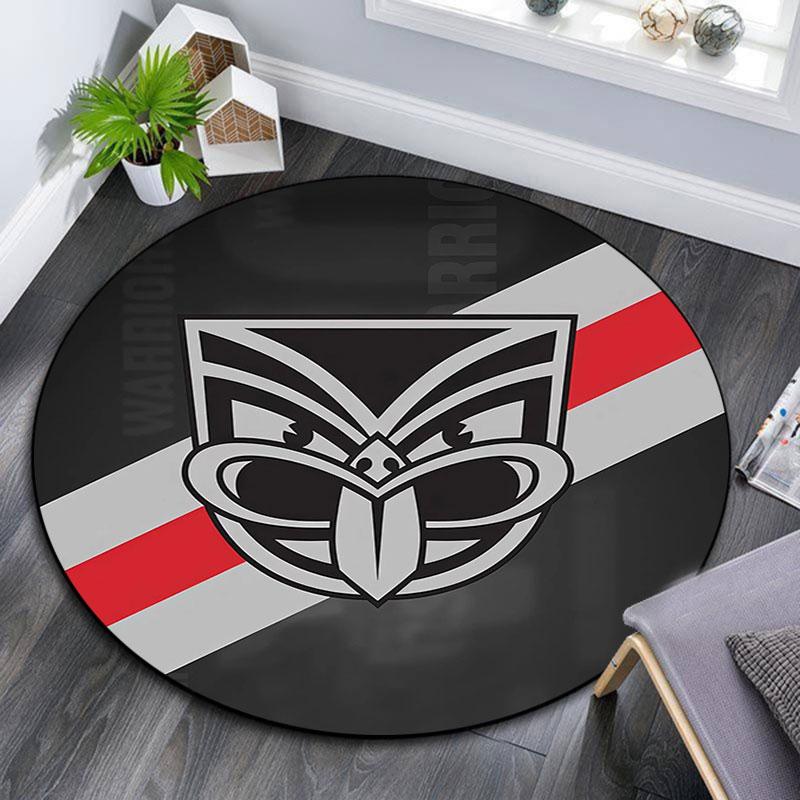 New Zealand Warriors,Round Area Rug,Carpet Rug for Living Room Bedroom Sofa Playroom Decor,Non-slip Floor Mat