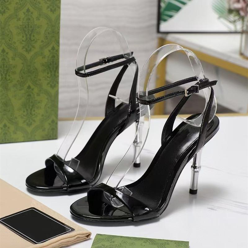 Fashion 2025 New Fashion Patent Leather Ankle Strap Women Gladiator Sandals Elegant Stiletto High Heels Summer Concise Office Lady Shoes