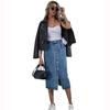 High Waist Single-Breasted Denim Skirt - European & American INS Fashion Women's Clothing