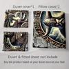 Viking-themed illustration. Bedding Duvet cover sets Duvet covers Pillowcases gifts (1 * Duvet Cover 2 * Pillowcases, without duvet insert)