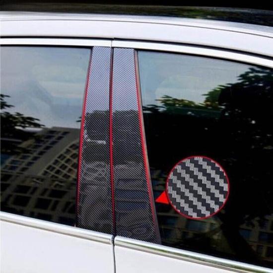 Door Window cARBON fIBER Pillar Post Trim Molding FOR 2017~22 Honda CRV CR-V 6PC