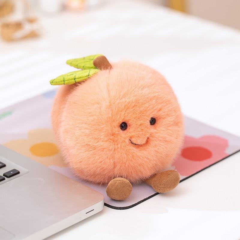 Peach & Tomato Jelly Plush Doll - Cute Fruit Toy Gift for Kids