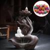 60pcs Backflow Incense Cones for Waterfall Mixed Natural Scents Waterfall Incense Burner Holder Gift Ideal for Yoga Aromatherapy