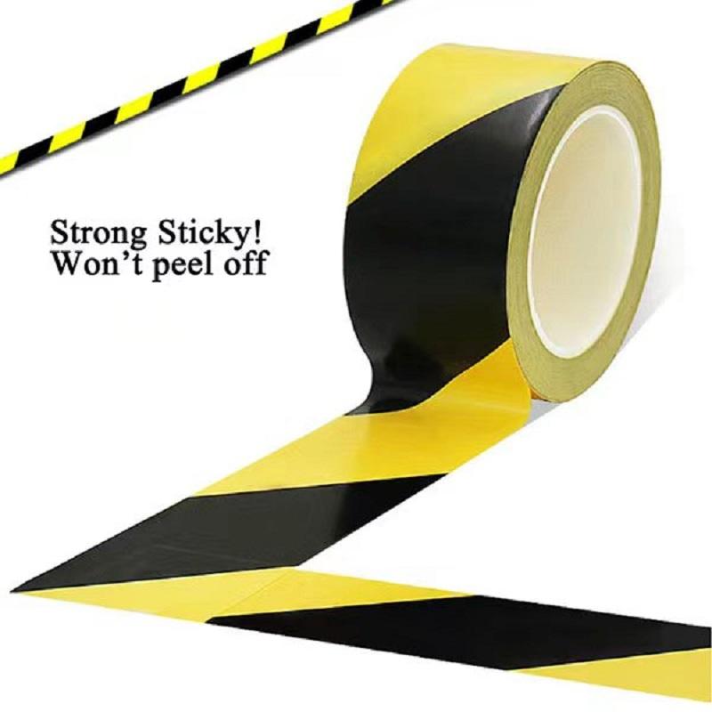 48mm x 33m PVC Hazard Adhesive Warning Tape Floor Marking Caution Tape for Road Barrier Bathroom Warning