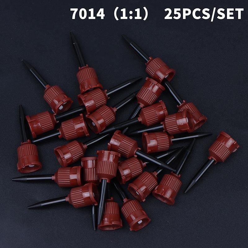 25Pcs Dental Disposable Mixing Tips Intra Oral Nozzle Smooth Glue Output For Silicone Resin Dental Clinic Restoration