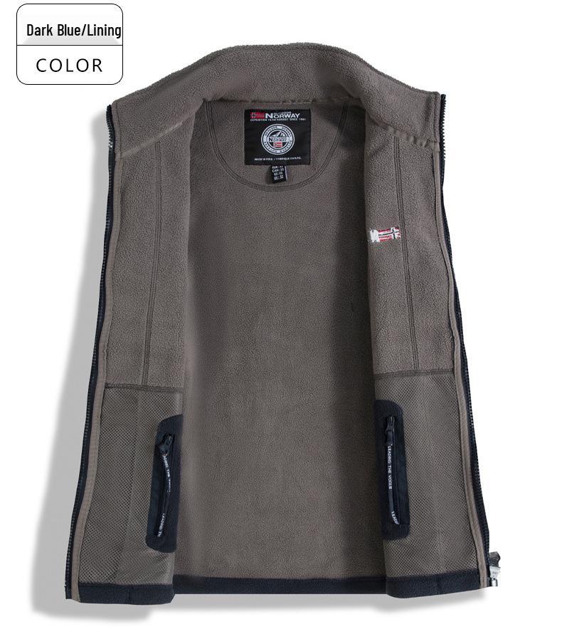 Herren Doppelseitige Norwegische Sherpa Fleecejacke: Business Casual, Outdoor, Warm, Mit Samt gefüttert und dick für Herbst/Winter.