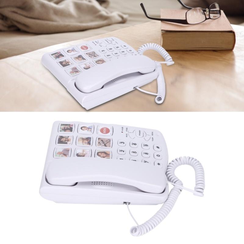 LD-858HF Big Button Telephone Amplified Photo Memory Corded Landline For Seniors Elderly