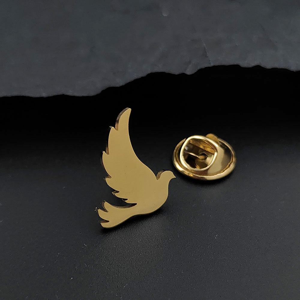 Stainless Steel Hummingbird Brooch Men Cute Animal Design Jewelry Wedding Men's Shirt Suit Badge Lapel Pins Accessory