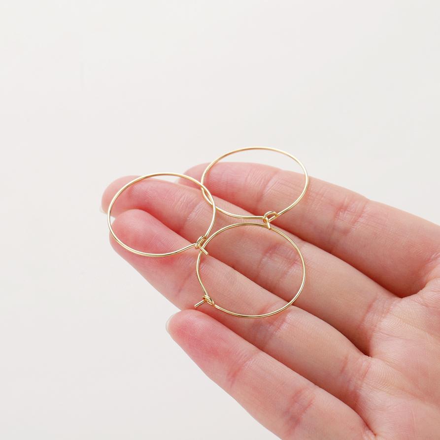 10 Stück 15mm 20mm 25mm 14K 18K Gold Große Ohrring-Drahtbügel Kreise Ohrschleifen Für DIY Schmuckherstellung Ohrring-Dekoration Zubehör