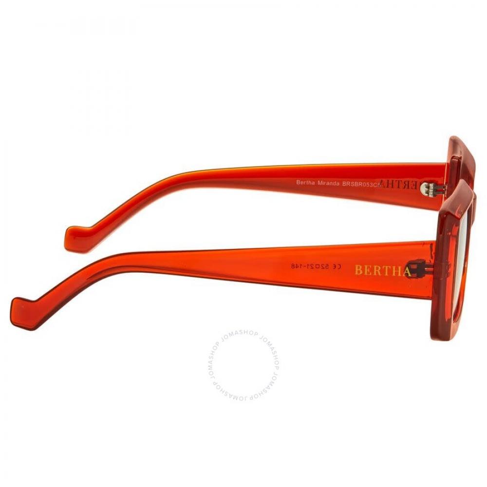 Bertha Ladies Orange Rectangular Sunglasses Brsbr053c5