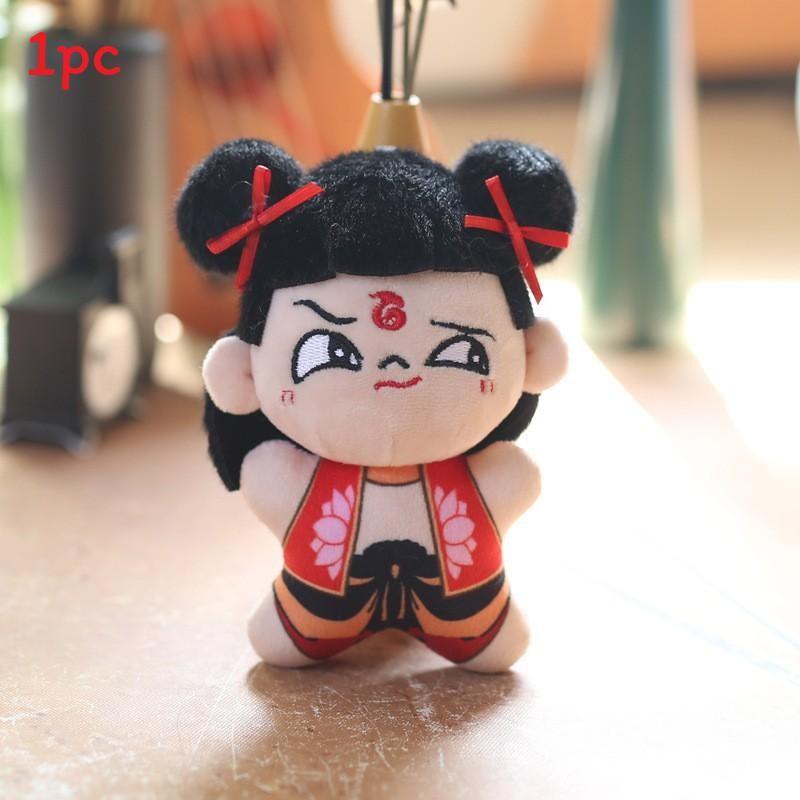 Nezha Plush Aobing Keychain Pp Cotton Stuffed Backpack Decor Gift For Kids