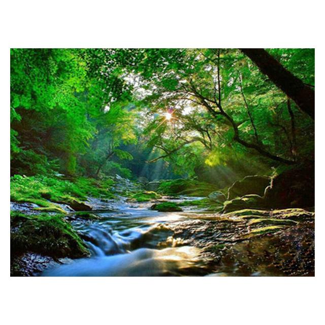 Diamante Mozaic Cascada Peisaj Strass Kit Diamant Paintig Natura Pădure Broderie cu punct de cruce Cadou lucrat manual