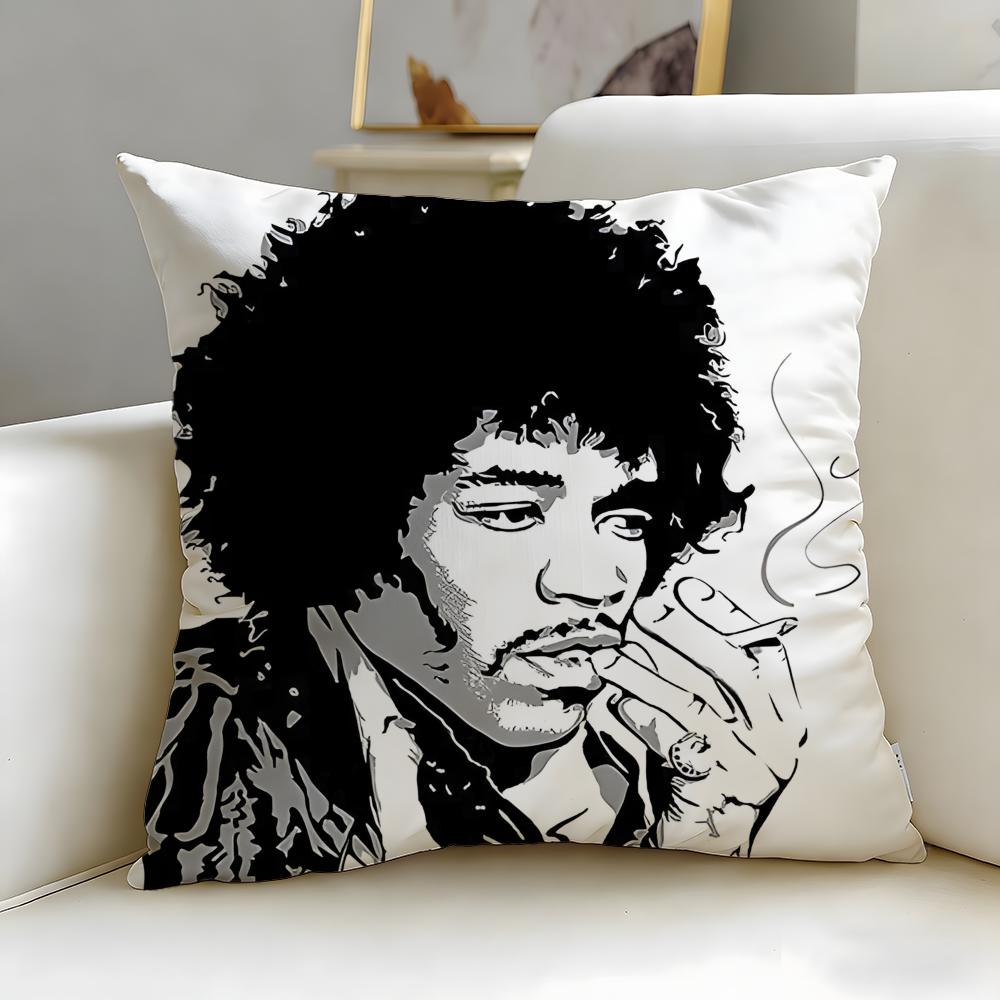 Klasický zpěvák Jimi Hendrix Povlak na polštář Měkký a snadno pratelný Povlak na polštář – Univerzální pro pohovku, postel, cestování a kancelář