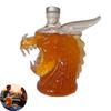 Butelka na wino Szklana Szklany karafka Butelka ze smokiem Głowa smoka Karafka na whisky z silikonowym korkiem 320ml Szklany dozownik alkoholu
