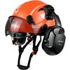 Construction Safety Helmet With Visor Built In Goggle Earmuffs For Engineer Reflective Hard Hat ANSI Industrial Work Protection