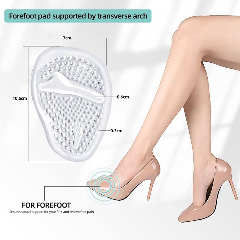 Soft Forefoot Insert Pain Relief Half Size Shoe Pad High Heels Women Sandals Anti-Slip Silicone Gel Insoles for Shoes Cushion
