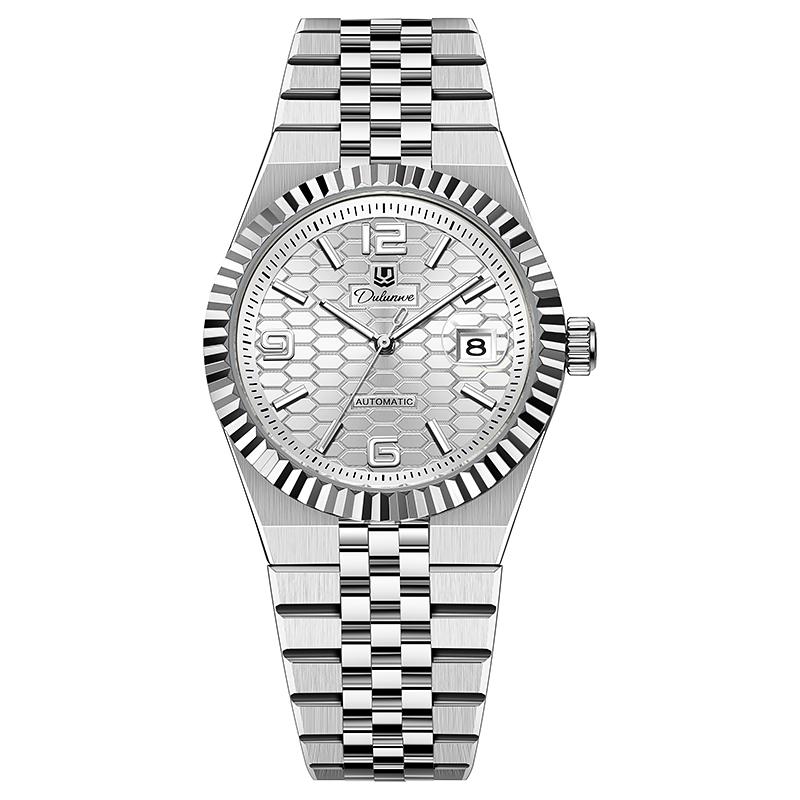 New Sky Blue Luxury Automatic Watch Luminous Calendar 30m Waterproof Stainless Steel Men Mechanical Wristwatches Sports Watch