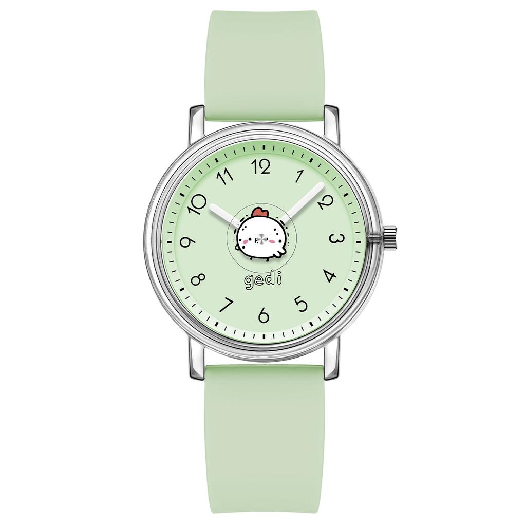 Women'S Candy Color Silicone High-Value Fashionable Student Watch Small Cartoon Round Dial Women'S Gift Waterproof Watch