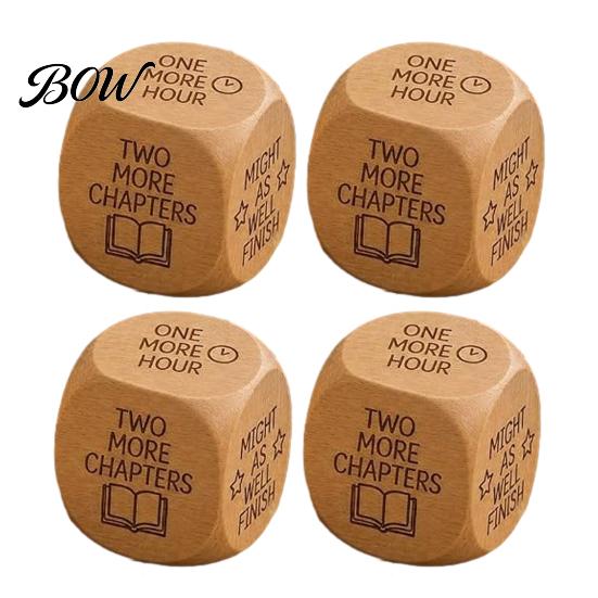 Reading Motivation Gadget Wooden Decision Dice, 6-Sided Wood Engraved Quotes Prompt, Natural Tool Charm, Fun Companion Book Lover Habit